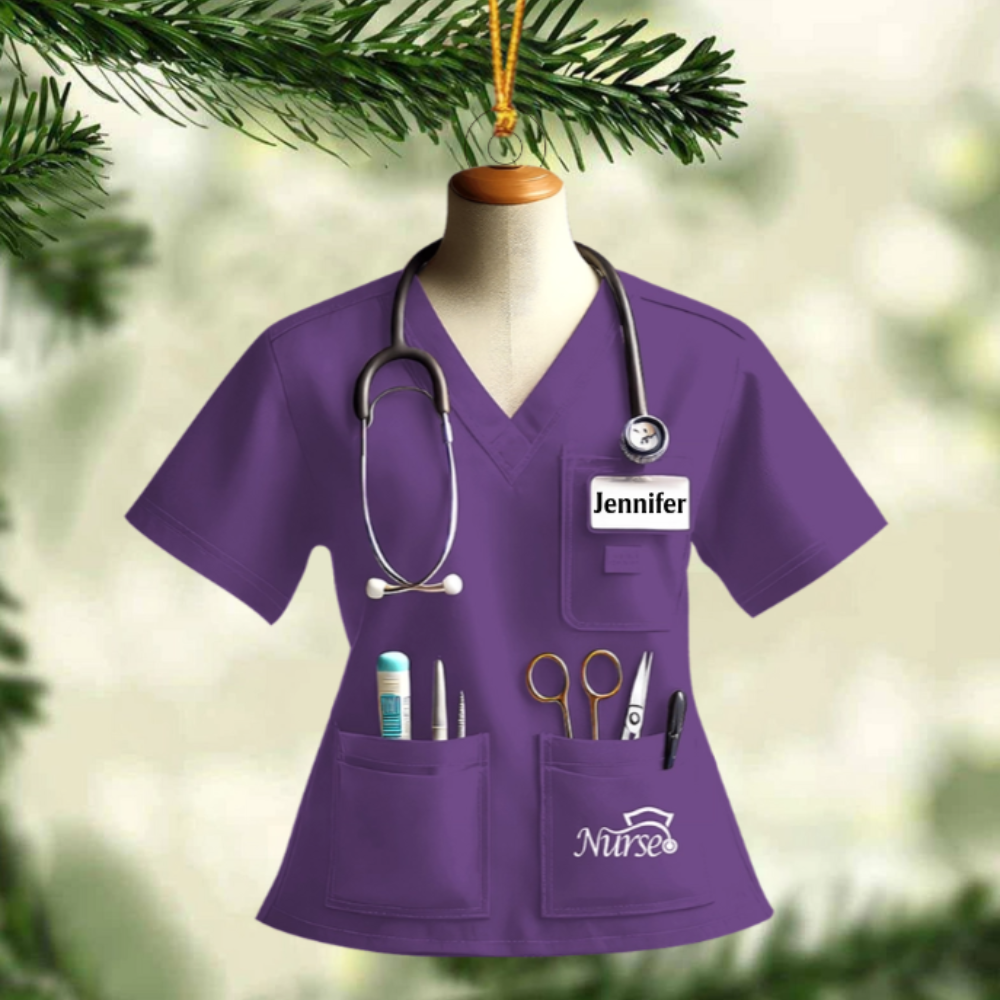 Nurse Uniform Custom Name Ornament, Personalized Nurse Christmas Ornament 2024 ON1558