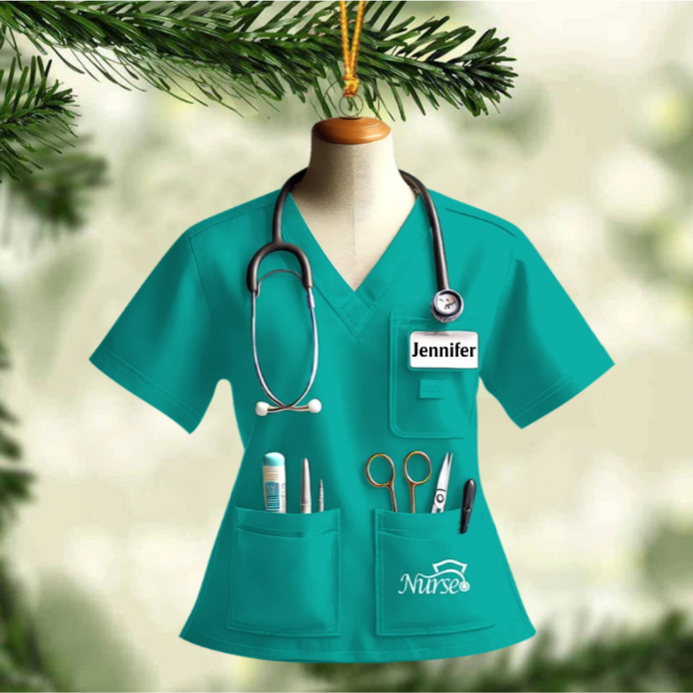 Nurse Uniform Custom Name Ornament, Personalized Nurse Christmas Ornament 2024 ON1558