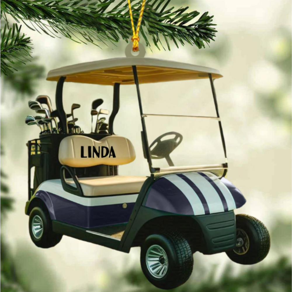 Golf Cart Personalized Christmas Ornament, Custom Name Golf Lover Ornament 2024 ON1563