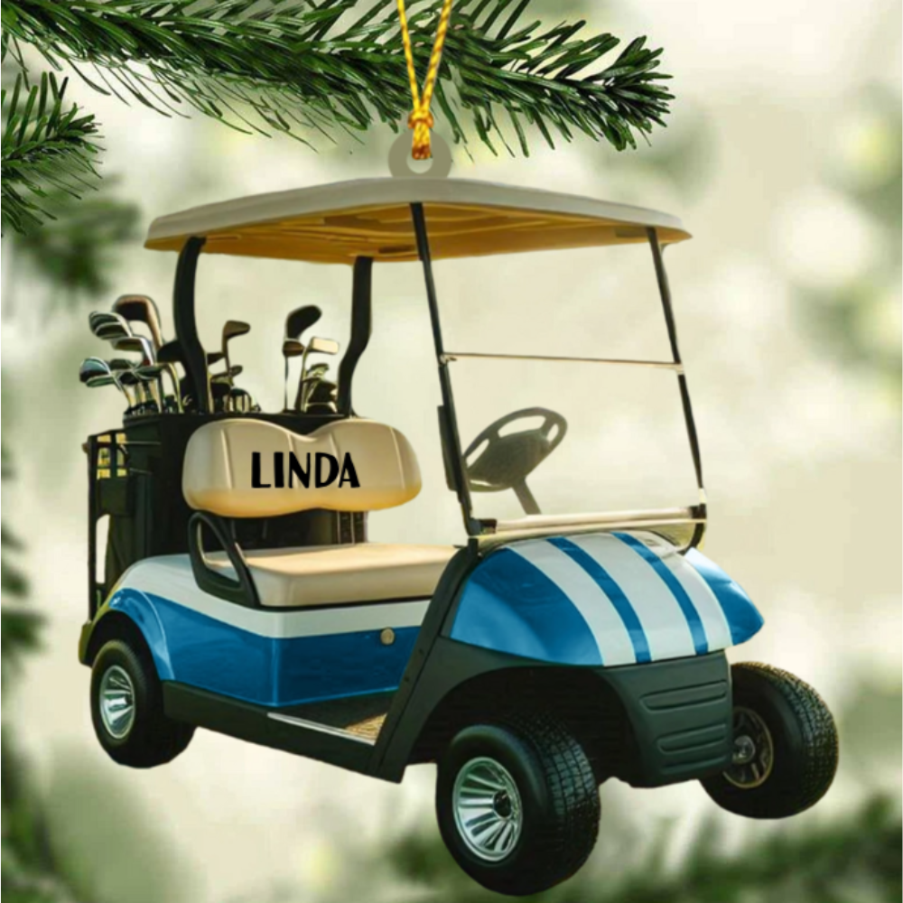 Golf Cart Personalized Christmas Ornament, Custom Name Golf Lover Ornament 2024 ON1563