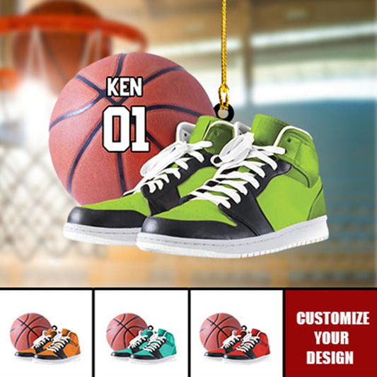 Personalized Basketball Player Acrylic Ornament - Custom Name Number Basketball Christmas Ornament ON1416