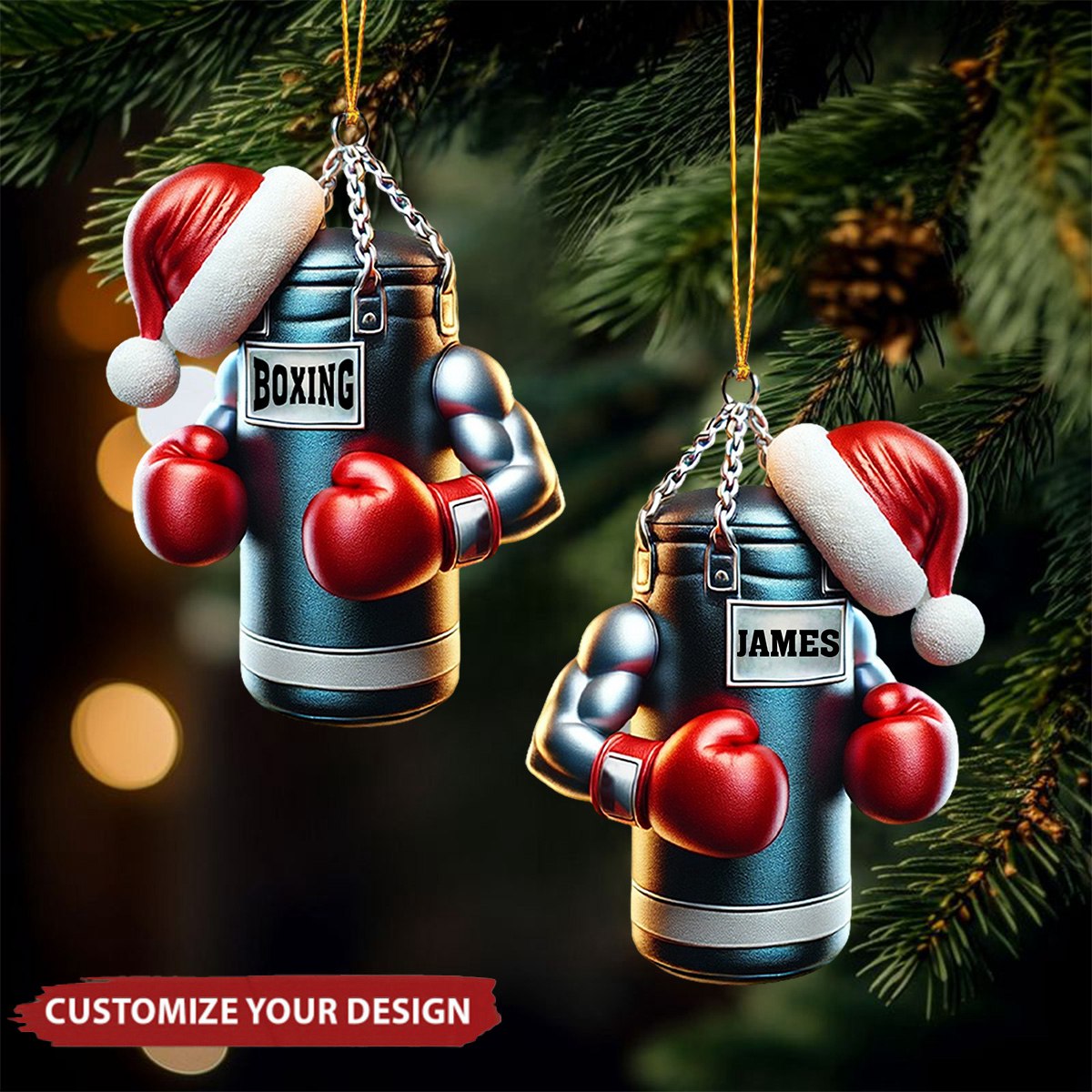 Custom Boxing Christmas Ornament, Personalized Name Boxing Lover Ornament ON1547