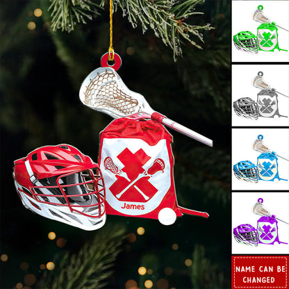 Personalized Lacrosse Christmas Ornament - Custom Name Lacrosse Player Ornament ON1618