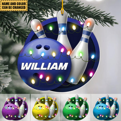 Personalized Bowling Ball Ornaments, Custom Name Bowling Lover Christmas Ornament ON1426