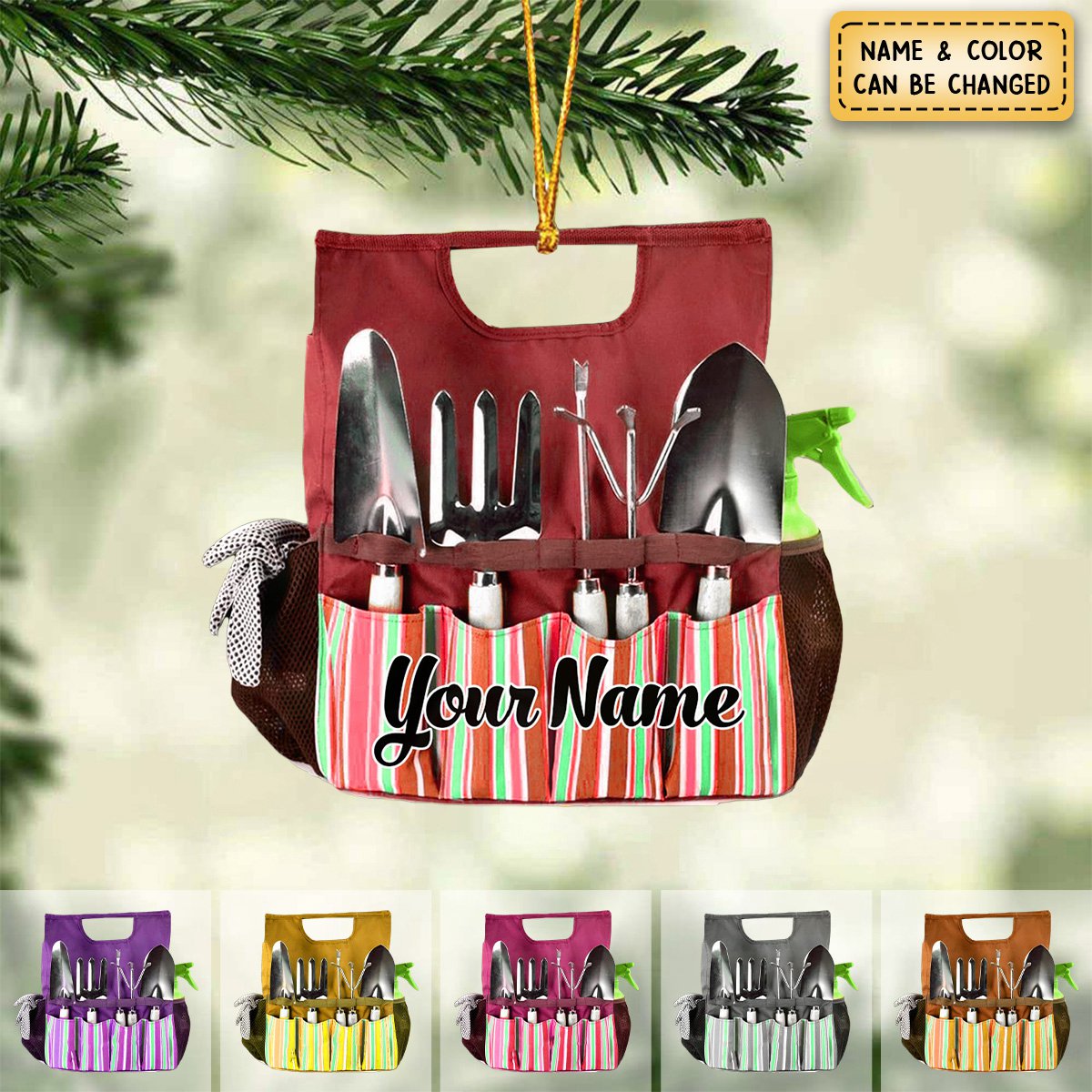 Personalized Garden Tool Ornament Christmas, Custom Name Gardener Ornament ON1494