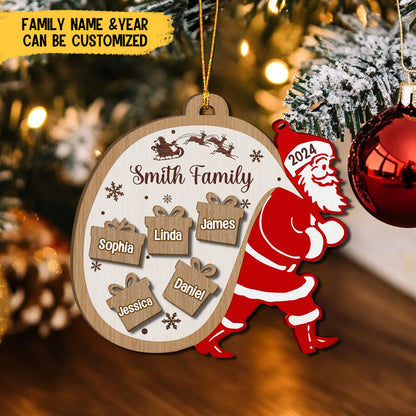 Personalized Santa Claus Family Christmas Ornament, Custom Family Christmas Ornament 2024 ON1087