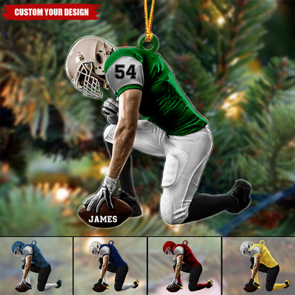 Personalized Football Acrylic Ornament, Gift For Football Fans, Custom Name Number Football Player Ornament ON1423