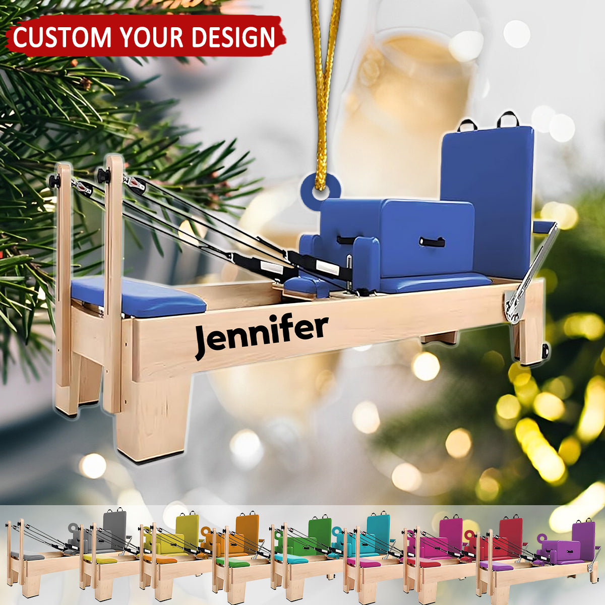 Pilates Equipment Personalized Christmas Ornament, Custom Name Pilates Lover Ornament ON1615