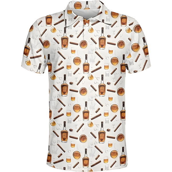 Whiskey Men's Golf Polo Shirt, Whiskey Golf Shirts For Mens GZ0182