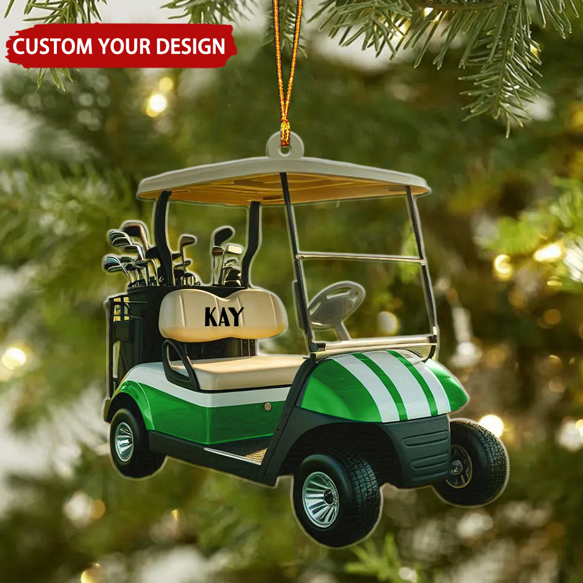 Golf Cart Personalized Christmas Ornament, Custom Name Golf Lover Ornament 2024 ON1563