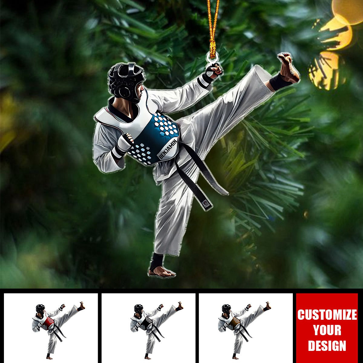 Custom Name Taekwondo - Personalized Acrylic Christmas Ornament, Custom Taekwondo Lover Ornament ON1538