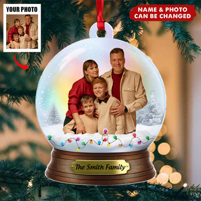 Personalized Family Photo Ornament - Christmas Gift For Family Members, Personalized Family Photo Snow Globe Ornament, Custom Family Ornament 2024 ON0205