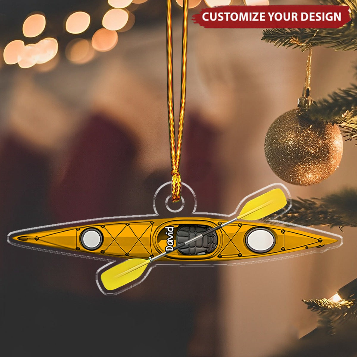 Personalized Kayak Christmas Ornament, Custom Kayak Lovers Ornament, Kayak Christmas Ornament, River Kayak Trip Xmas Decor Ornament ON1392