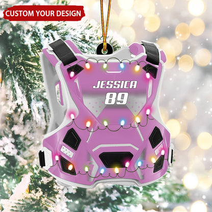 Guardian Vest Chest Protector Motocross Rider Personalized Christmas Ornament, Custom Name Number Rider Ornament ON1543