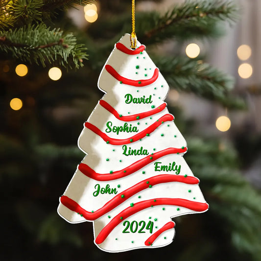 Christmas Tree Cake Custom Name Personalized Custom Christmas Ornament, Custom Family Friends Coworkers Ornament ON1089