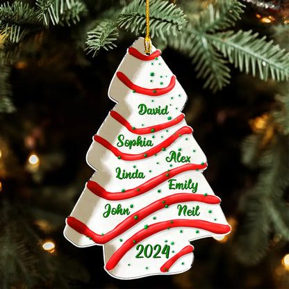 Christmas Tree Cake Custom Name Personalized Custom Christmas Ornament, Custom Family Friends Coworkers Ornament ON1089