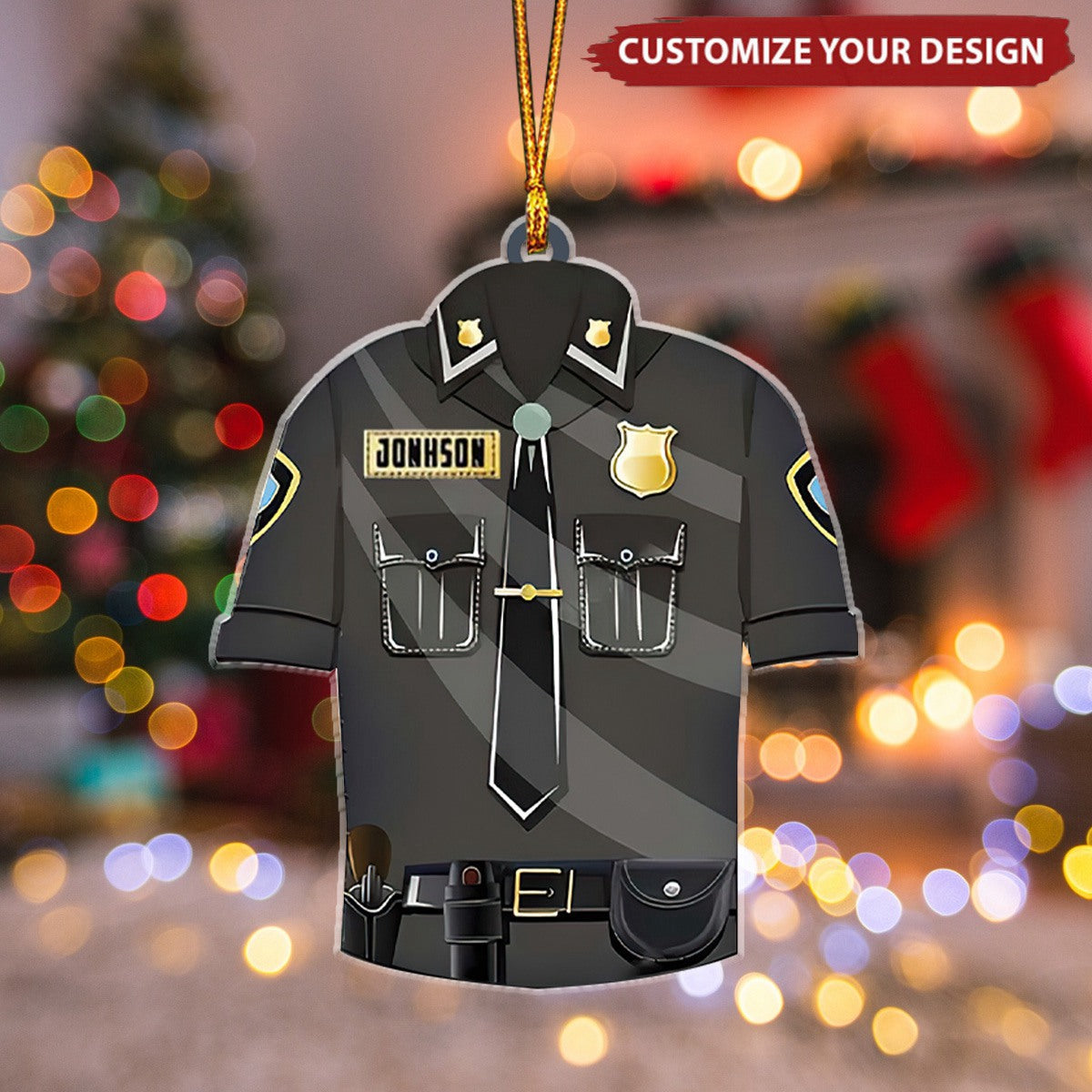 Custom Police Christmas Ornament, Personalized Bulletproof Police Vest Ornament ON1565