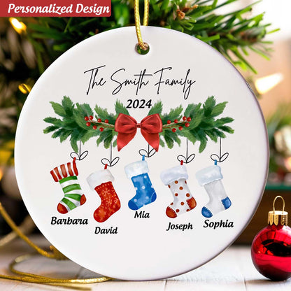 Personalized Ceramic Ornaments For Family, Custom Ornaments With Names And Years, Family Christmas Ornament 2024 ON0010