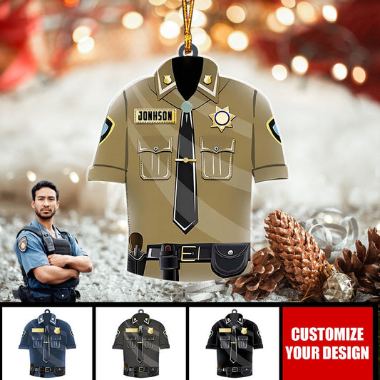 Custom Police Christmas Ornament, Personalized Bulletproof Police Vest Ornament ON1565