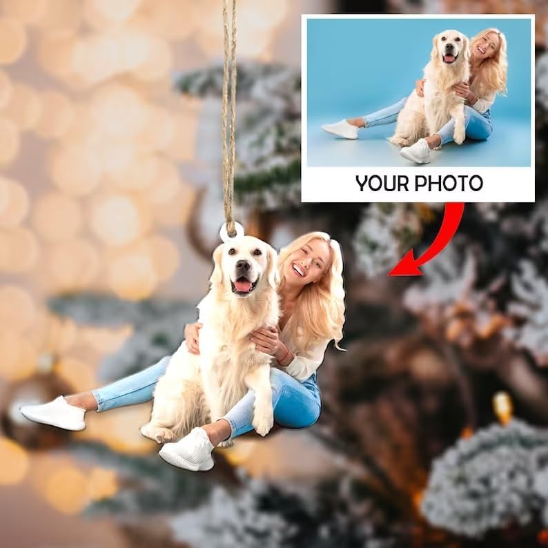 Personalized Photo Pet Christmas Ornament, Custom Ornaments with Pictures Using My Own Photos ON0086