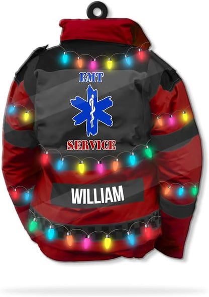 Personalized EMT EMS Paramedic Emergency Medical Christmas Ornament, Custom Uniforms Doctor Surgery Ornament ON0568