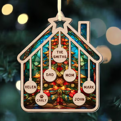 Personalized Family House Ornament 2024, Custom Family Christmas Ornament, Family With Pet Ornament ON0178