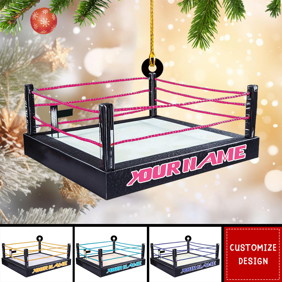 Personalized Wrestling Christmas Ornament, Custom Name Wrestler Ornament 2024 New Release ON1403