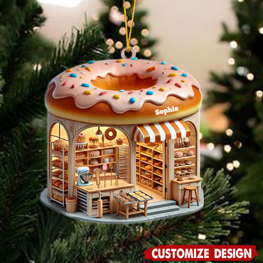 Custom Name Bakery Ornament, Custom Name Bakery Shop Ornament ON1517