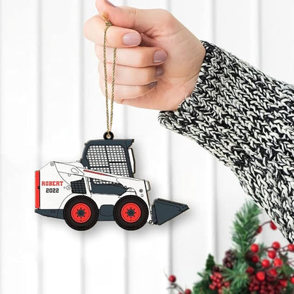 Personalized Skid Steer Loader Christmas Ornament, Custom Name Track Loader Ornament, Construction Vehicle Ornament ON0566