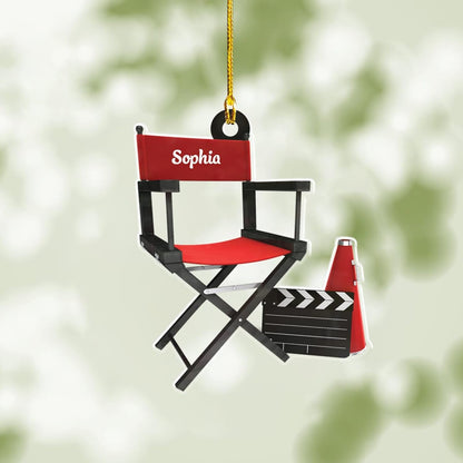 Personalized Film Clapboard Ornament, Custom Name Movie Clapper Christmas Ornament ON0609