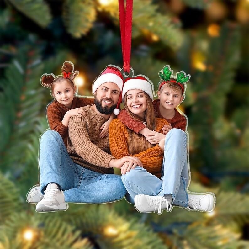 Custom Photo Christmas Ornament 2024, Personalized Family Ornaments with Photo, Personalized Photo Couples Ornaments 2024 ON0079