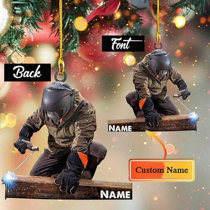 Personalized Welder Christmas Ornament 2024, Custom Name Welder Ornament ON0652