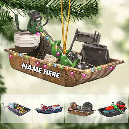 Personalized Fishing Stuff Christmas Ornament, Custom Name Fishing Lovers Ornament ON0662