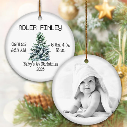 Personalized Baby First Christmas Ornament 2024, Custom Photo Baby Boy Girl 1st Christmas Hanging Ornaments ON0095