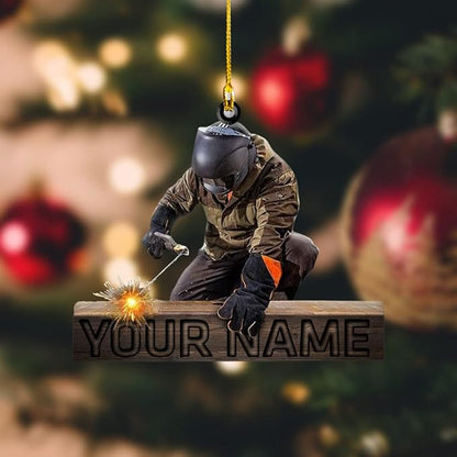 Personalized Welder Christmas Ornament 2024, Custom Name Welder Welding Ornament ON0837