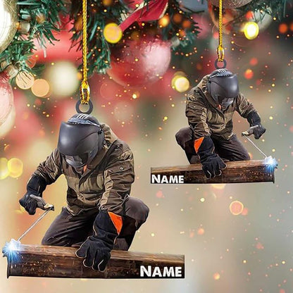 Personalized Welder Christmas Ornament 2024, Custom Name Welder Ornament ON0652