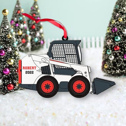 Personalized Skid Steer Loader Christmas Ornament, Custom Name Track Loader Ornament, Construction Vehicle Ornament ON0566