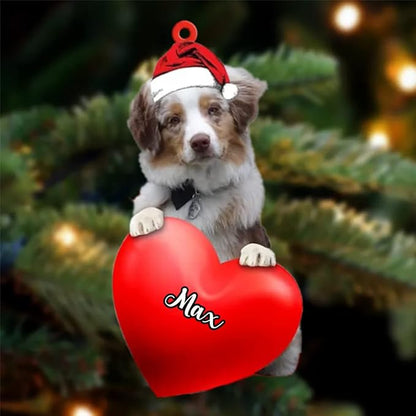 Personalized Merle Australian Shepherd Christmas Ornament, Custom Name Love Merle Australian Shepherd Ornament ON0561