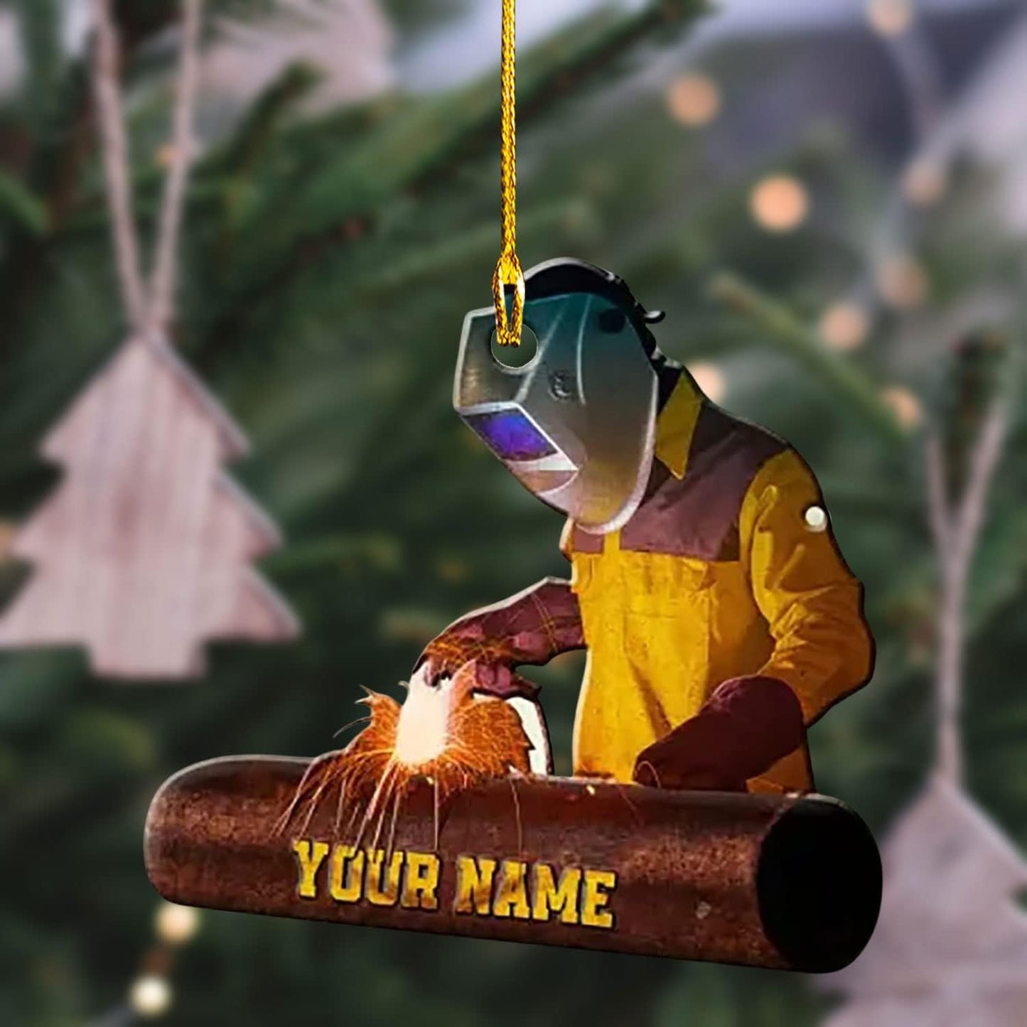 Personalized Welder Welding Christmas Ornament, Custom Name Welder Ornament ON0838