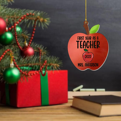 Personalized First Year As A Teacher Christmas Ornament, Custom Teacher Ornament 2024 ON0641