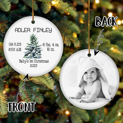 Personalized Baby First Christmas Ornament 2024, Custom Photo Baby Boy Girl 1st Christmas Hanging Ornaments ON0095