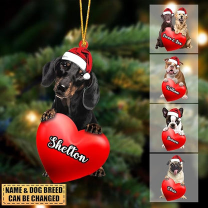 Personalized Merle Australian Shepherd Christmas Ornament, Custom Name Love Merle Australian Shepherd Ornament ON0561