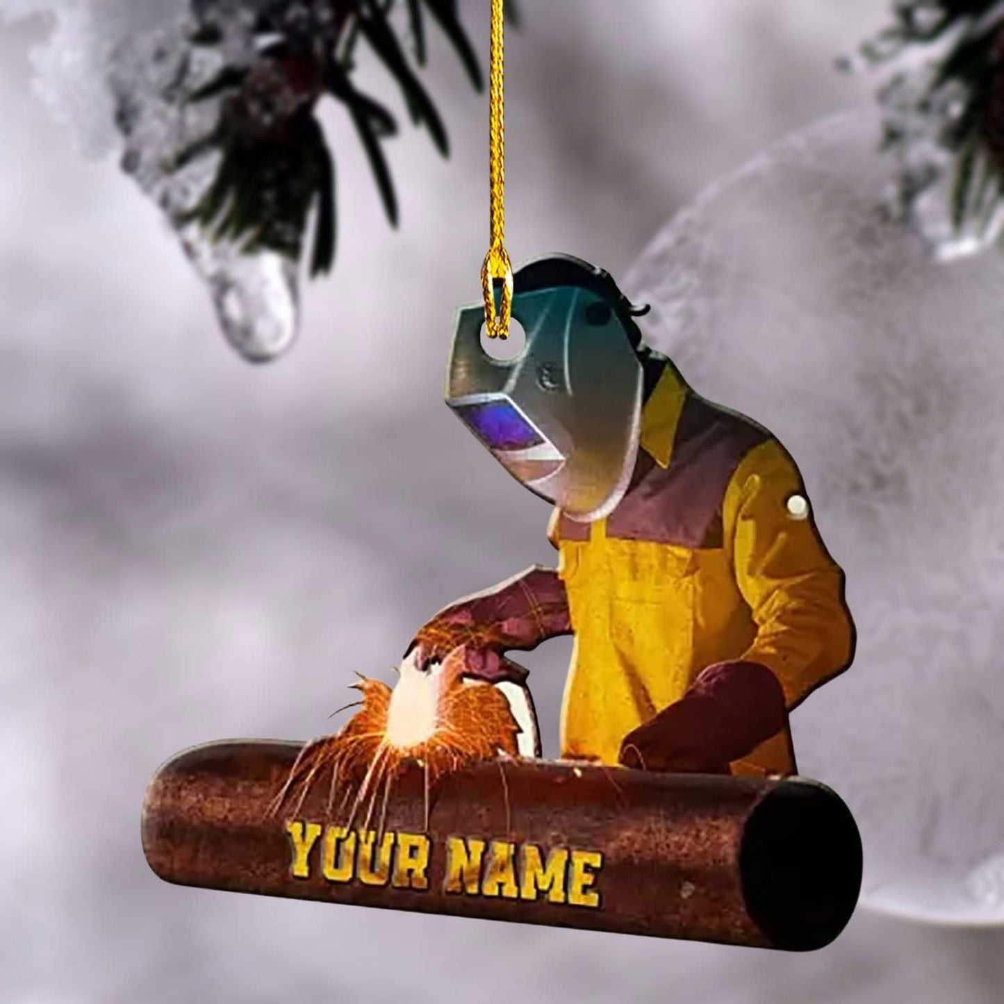 Personalized Welder Welding Christmas Ornament, Custom Name Welder Ornament ON0838