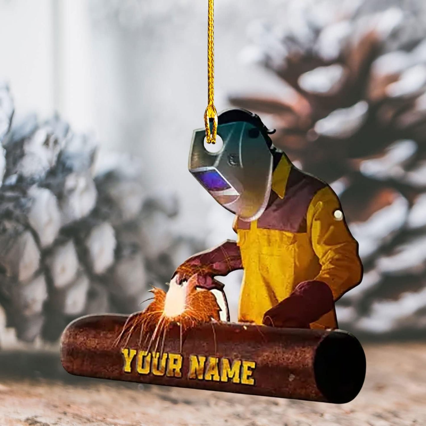 Personalized Welder Welding Christmas Ornament, Custom Name Welder Ornament ON0838