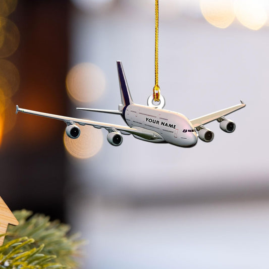 Personalized Airplane Christmas Ornament 2024, Custom Name Pilot Airplane Captain Ornament ON0691