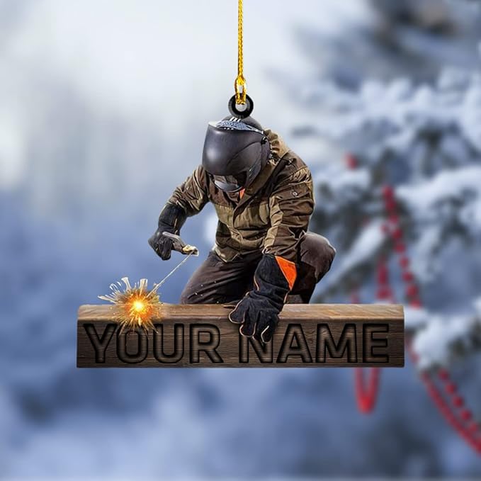 Personalized Welder Christmas Ornament 2024, Custom Name Welder Welding Ornament ON0837