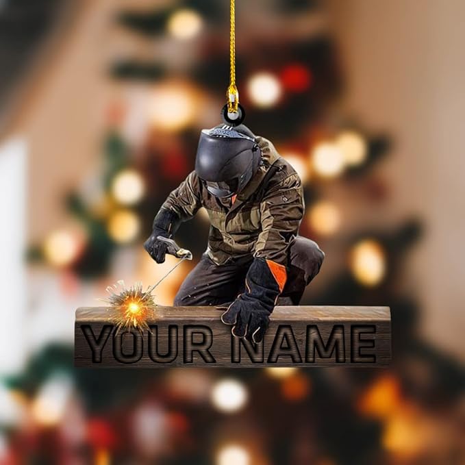 Personalized Welder Christmas Ornament 2024, Custom Name Welder Welding Ornament ON0837