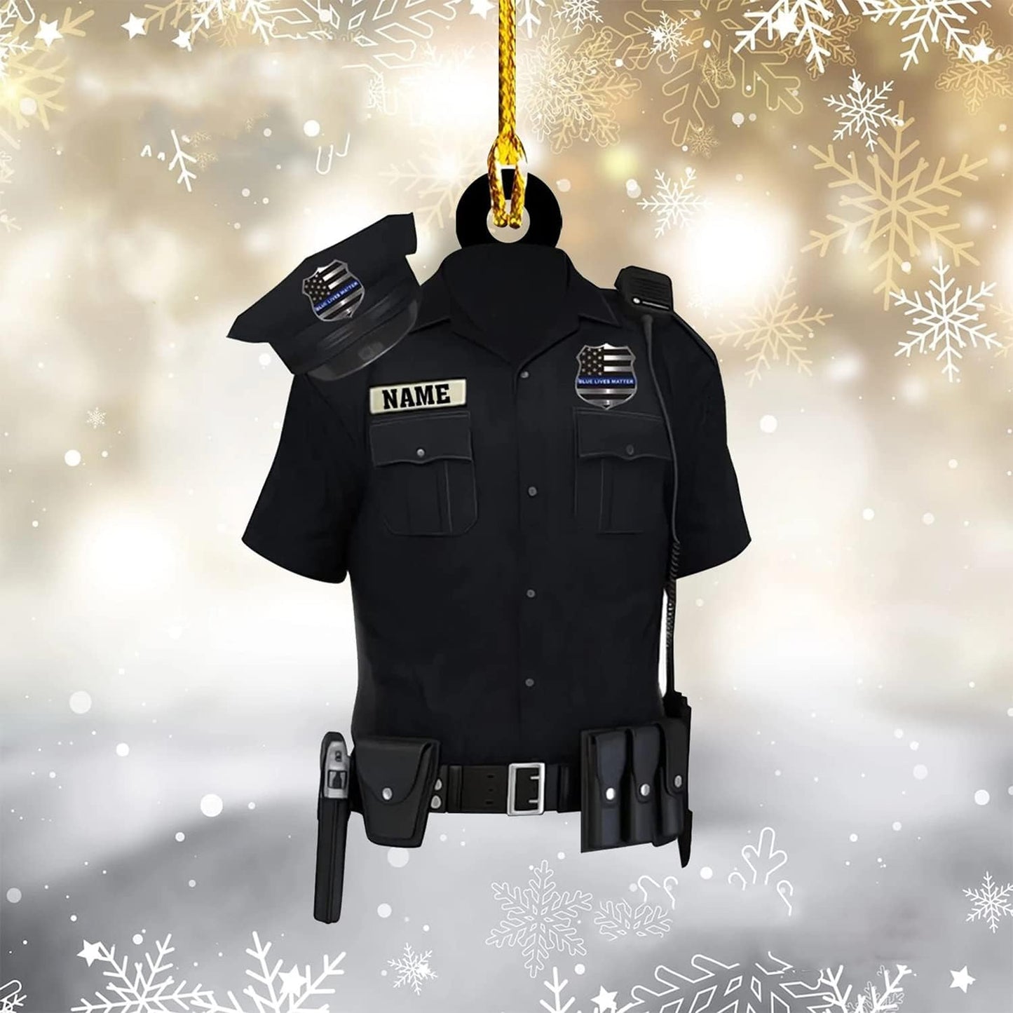 Personalized Police Jacket Police Outfit Chrsitmas Ornament, Custom Police Ornament With Name ON0661