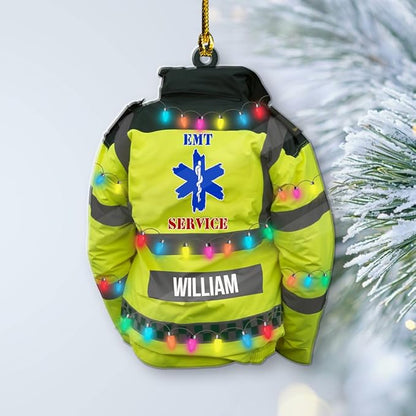 Personalized EMT EMS Paramedic Emergency Medical Christmas Ornament, Custom Uniforms Doctor Surgery Ornament ON0568