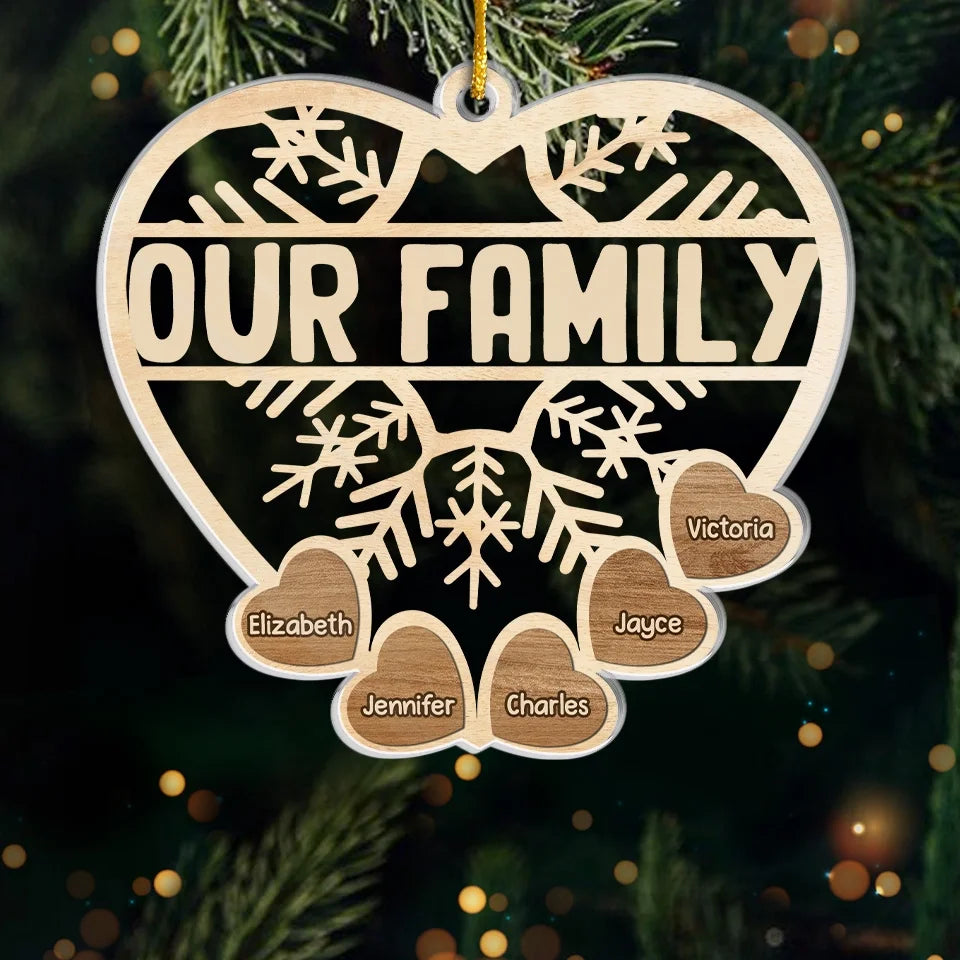 The Holidays Are A Time For Family - Family Personalized Custom Ornament - Acrylic Custom Shaped Ornament, Personalized Family Christmas Ornament 2024 ON0173